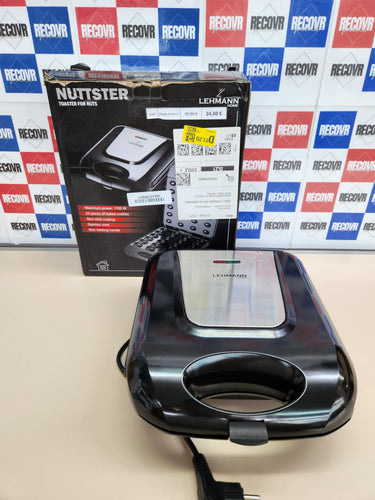 Horno de nueces eléctrico con revestimiento antiadherente, 1700 W, para 24 mitades de nueces, máquina para hornear frutos secos, gofrera para gofres de nueces Lehmann